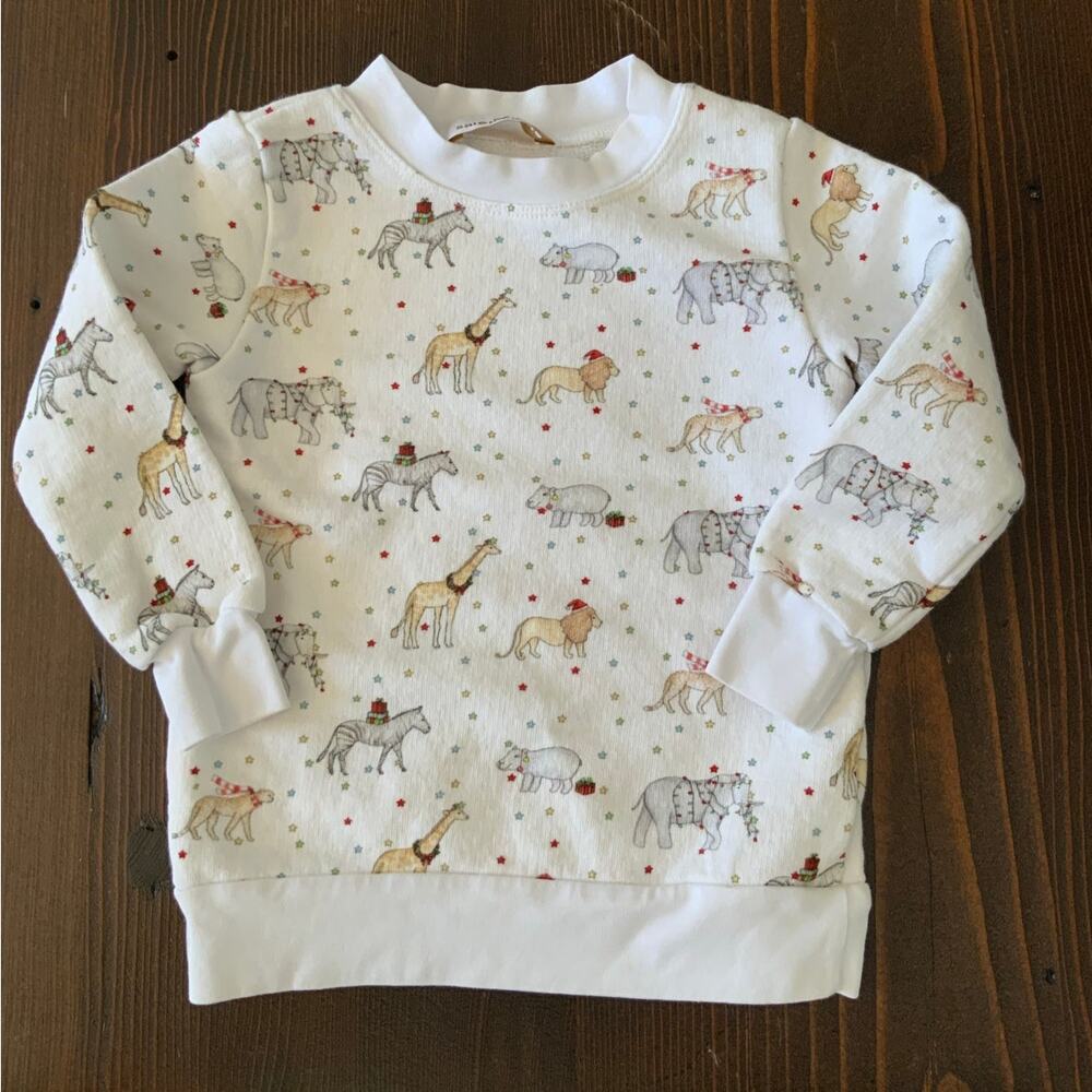 Sal & Pimenta Christmas safari animal light weight sweatshirt size 12-18 mo‎